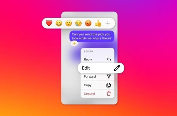 اینستاگرام قابلیت ویرایش پیام های دایرکت را برای تمام کاربران فعال می کند